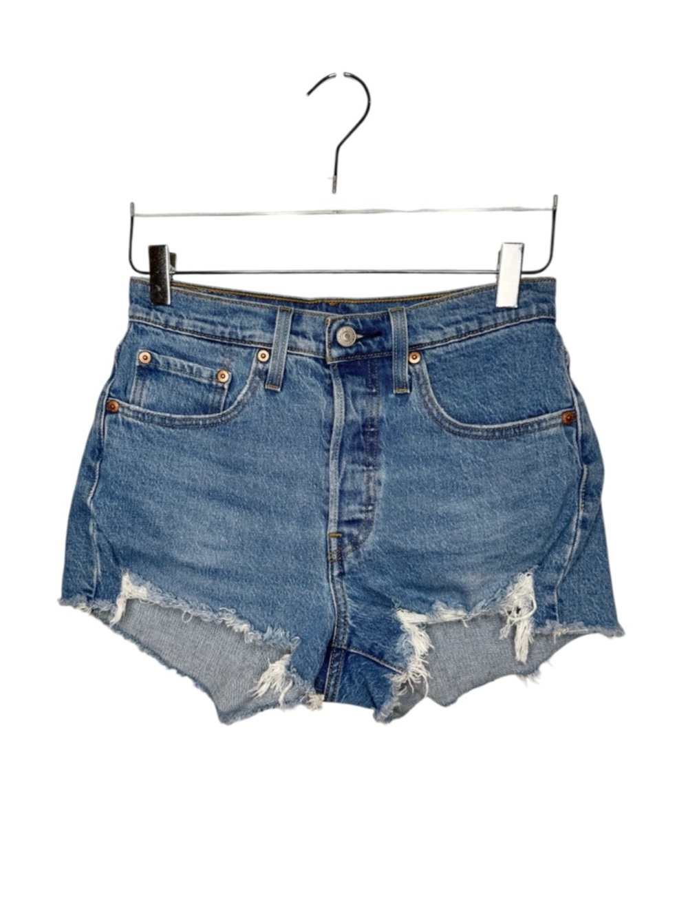 Levi’s Premium 501 High Rise Button Fly Women’s Cutoff Denim Shorts Sz 25
